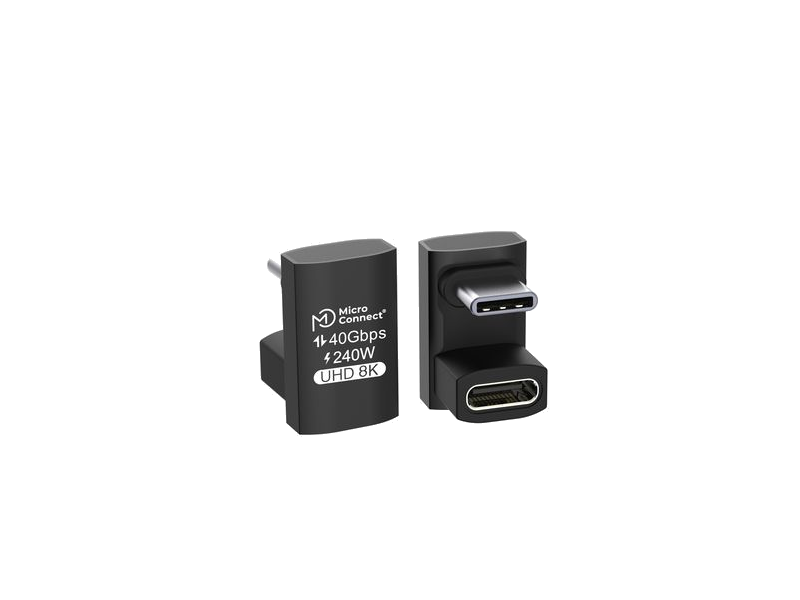 MicroConnect USB-C kaksinkertaisesti kulmattu adapteri 240W, 40Gbps